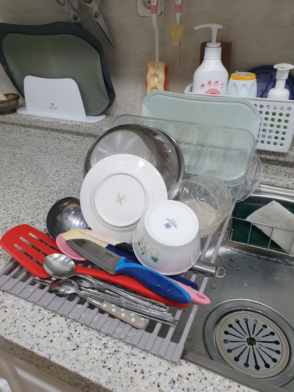 바나나랜드 사각 실리콘 싱크대 매트