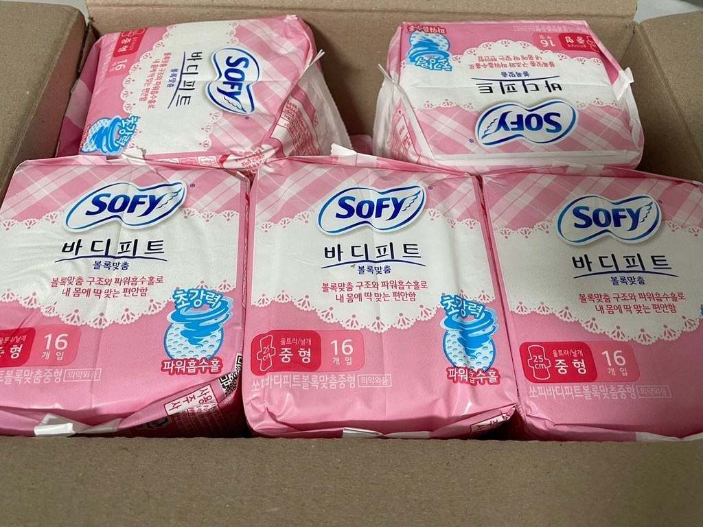 바디피트 볼록맞춤 중형 날개형 생리대