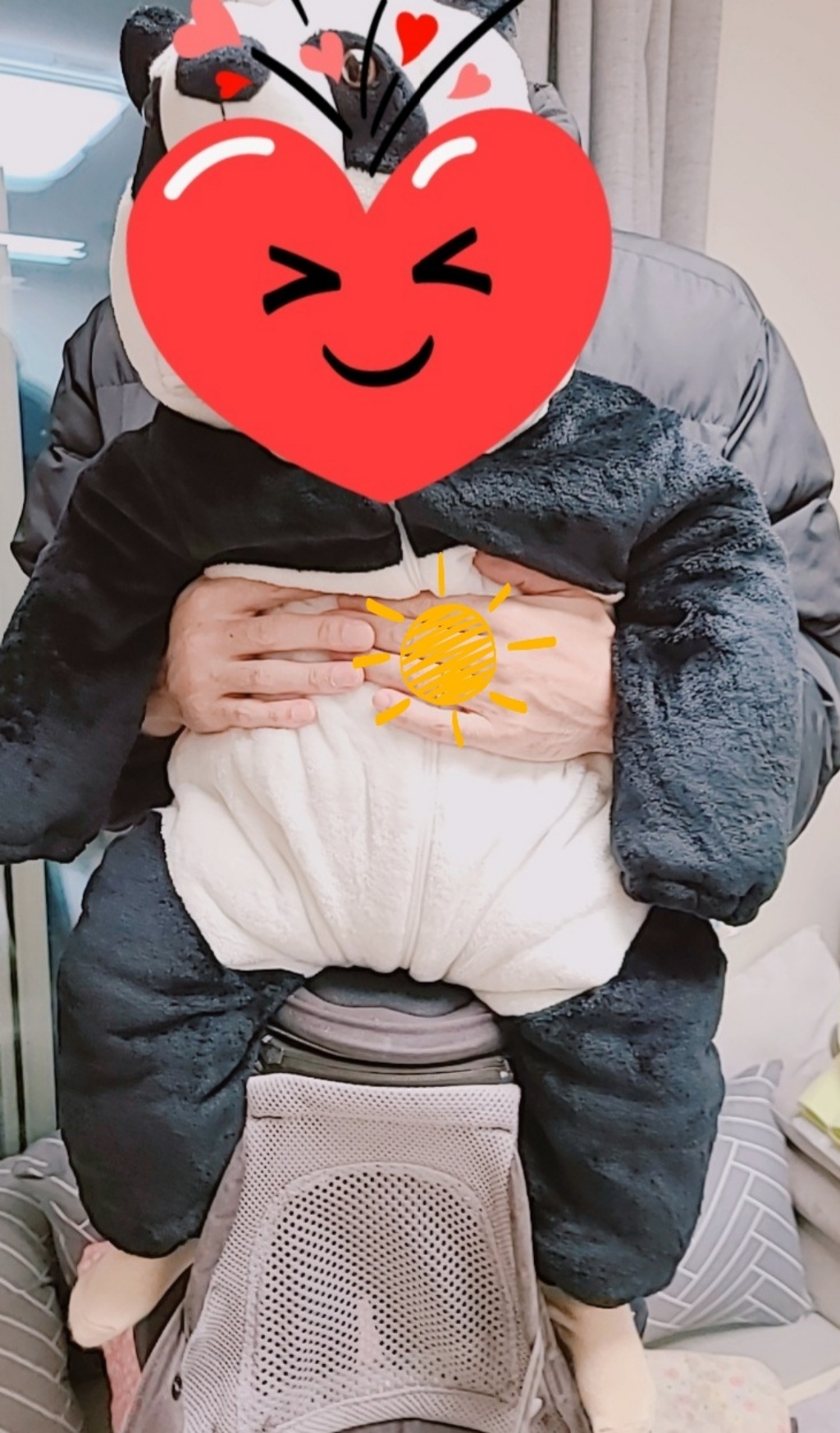 아이엠베베 유아용 자이언트 팬더 방한 우주복
