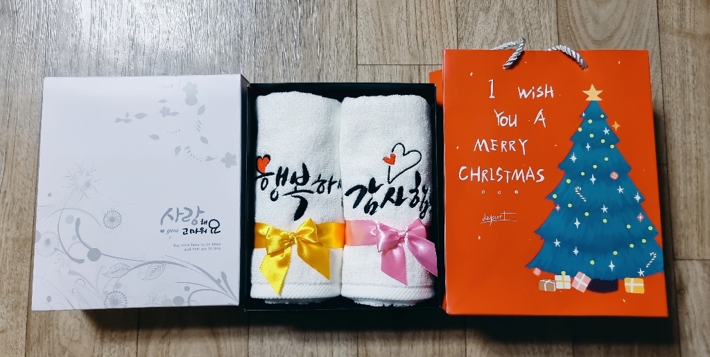 [말씀타올] 플라워 감사 답례품 자수 수건선물세트