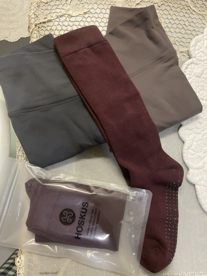 스커스 무지 필라테스 니삭스 2켤레