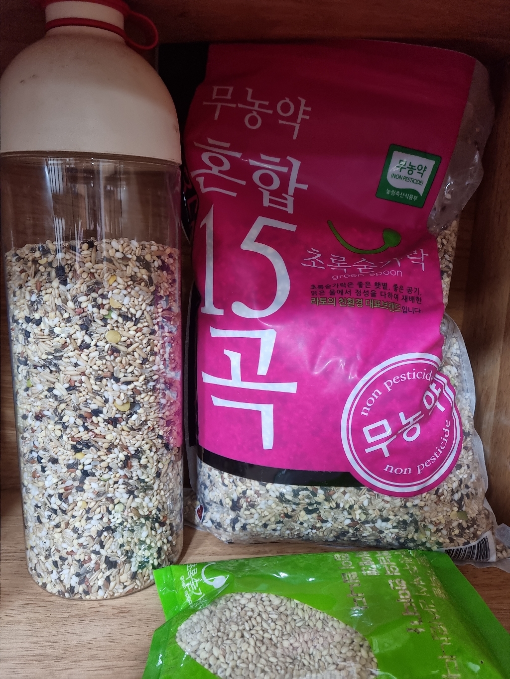 [초록숟가락]무농약 혼합15곡 *2EA  국내산 친환경 혼합곡 혼합잡곡