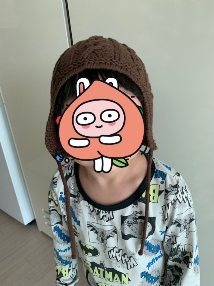 우주아이 유아용 방울꽈배기모자