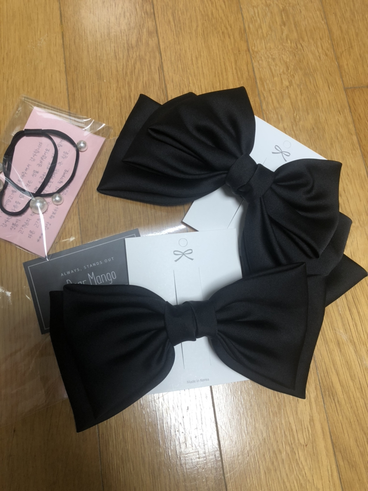 디어망고 왕리본핀 새틴 리본 머리핀 조이 김나영 리본핀 봄컬러추가 8컬러 2단