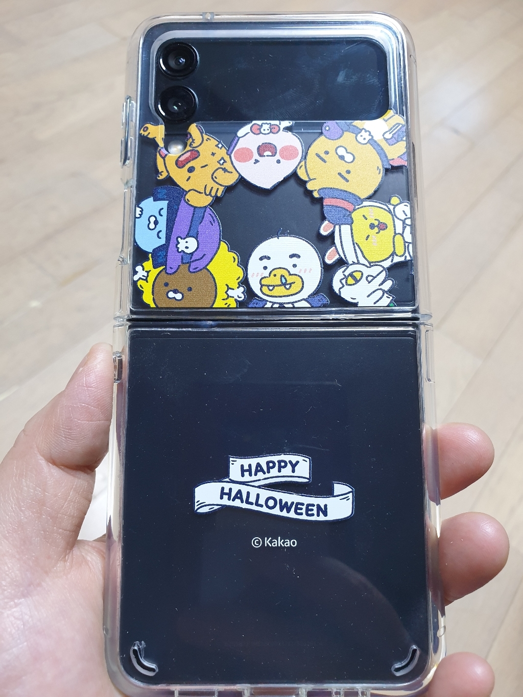 카카오프렌즈 리틀 위치스 투명 강화 휴대폰 케이스