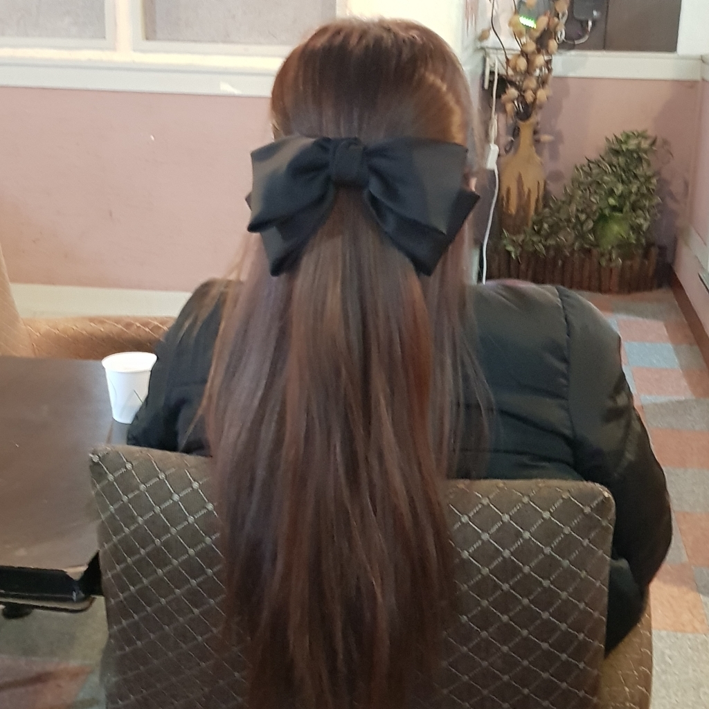다해 국내제작 샤틴 왕리본 넓은머리핀 헤어핀 머리삔 헤어삔