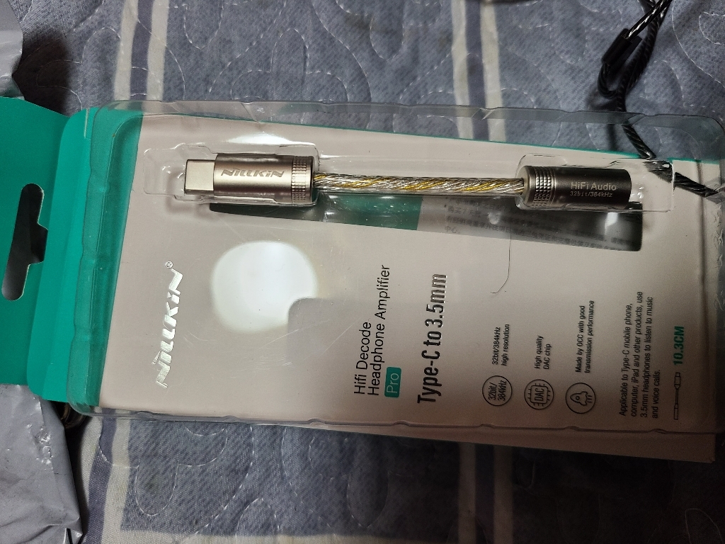 닐킨 하이파이 HiFi DAC 타입C to 3 디코딩 변환 젠더 앰프 케이블 프로
