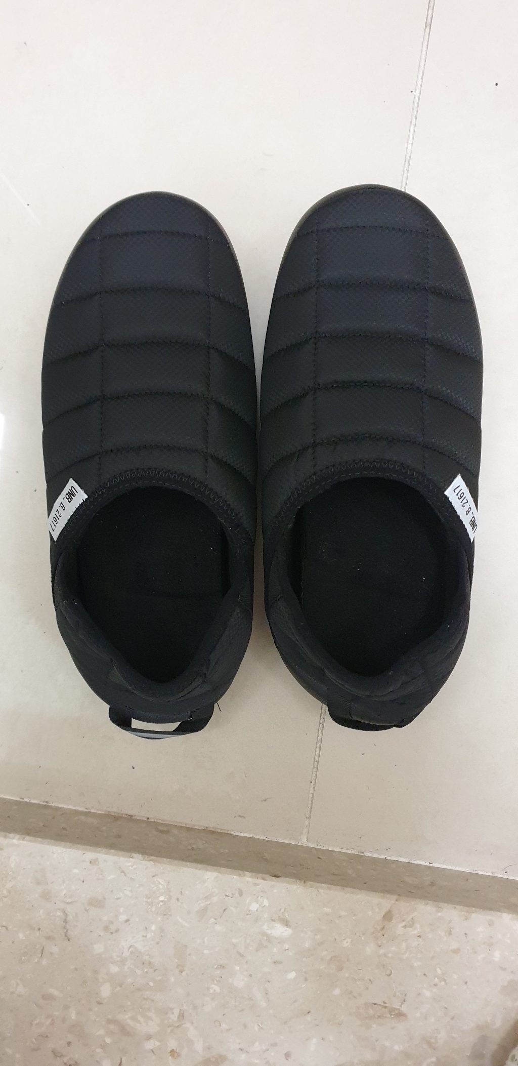 언블라켓_B21617 BOOSTER_BACK_NAVY_SIRVER 방한화 뮬 슬립온 남여공용 패딩슈즈