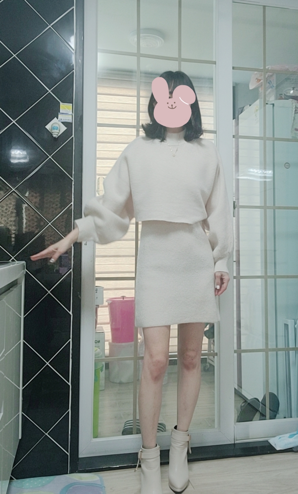 더핑크 / 바비 반목 볼레로니트 원피스 set
