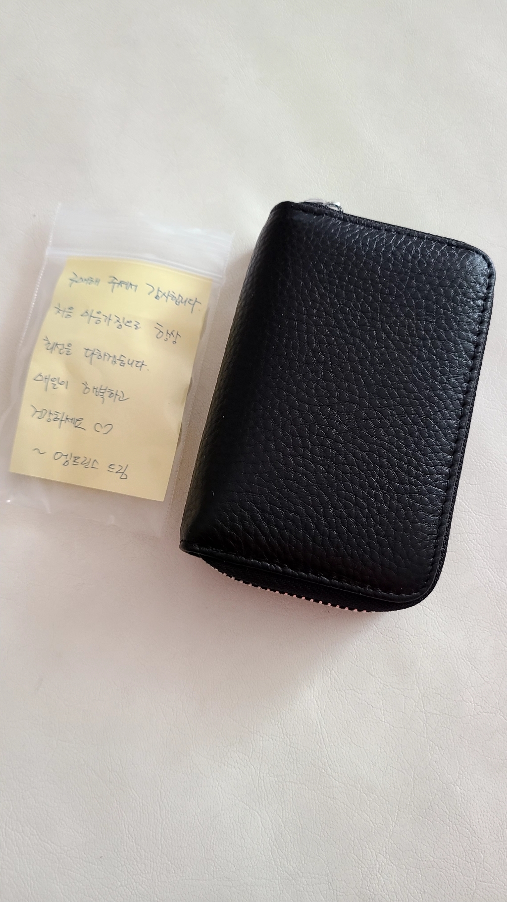 가죽 아코디언 포켓 여자 지퍼형 카드 명함 지갑