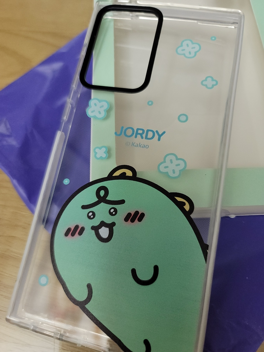 카카오프렌즈 니니즈 죠르디 페이스 투명 라인 휴대폰 케이스