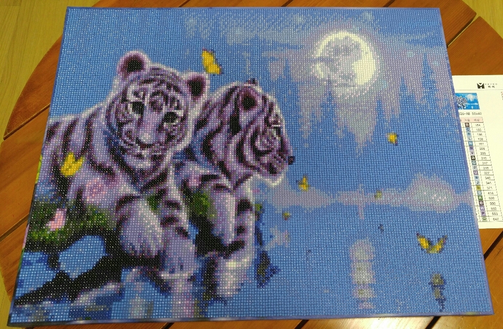 히여 diy 캔버스형 보석 십자수 랑이 40 50