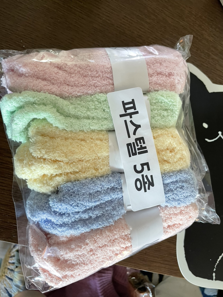 엘씨몰 여성용 파스텔 수면 양말 5매
