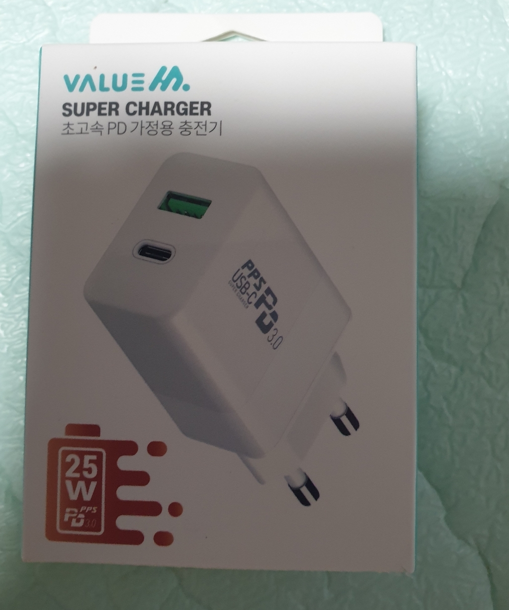 밸류엠 2포트 S 초고속 충전기 25W