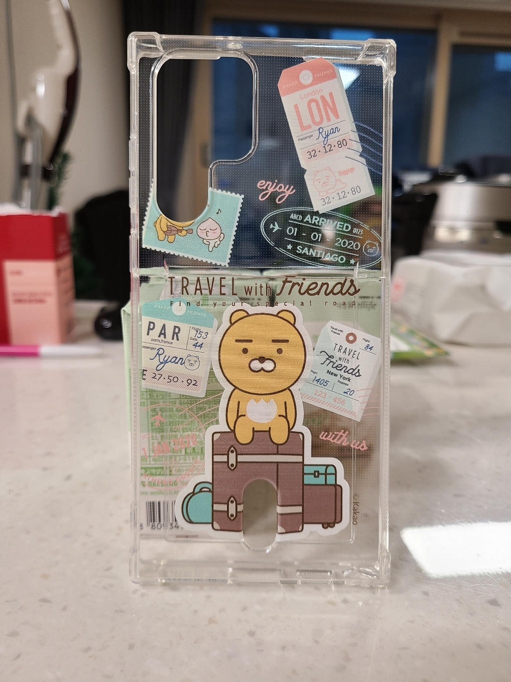 카카오프렌즈 트래블 투명방탄 카드 휴대폰 케이스