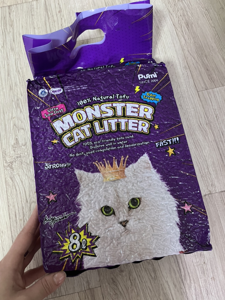 몬스터 캣리터 극세 두부 고양이 모래 베이비파우더향 리뷰 후기
