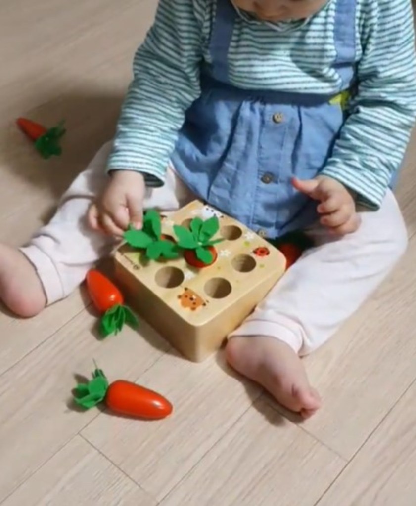 고려베이비 당근뽑기 소근육발달 원목장난감 나무블럭 아기원목교구