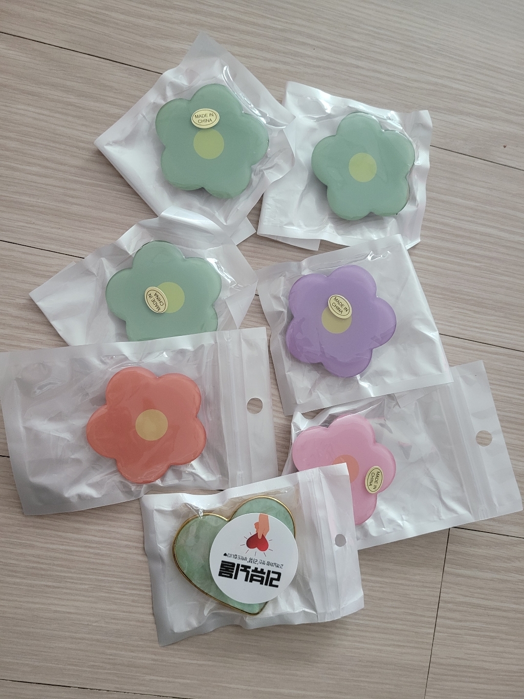 꽃 에폭시 스마트톡 핑거그립톡 핸드폰거치대 사포포함
