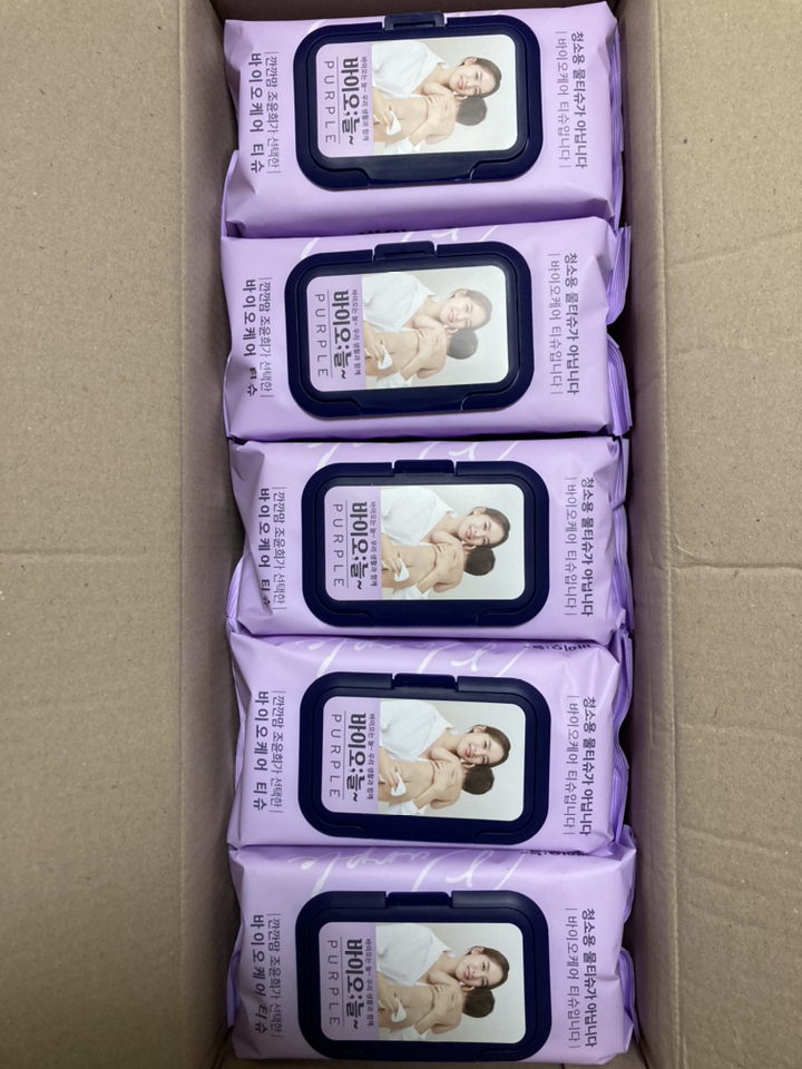 바이오늘 우리아기 바이오케어 물티슈 캡형 퍼플