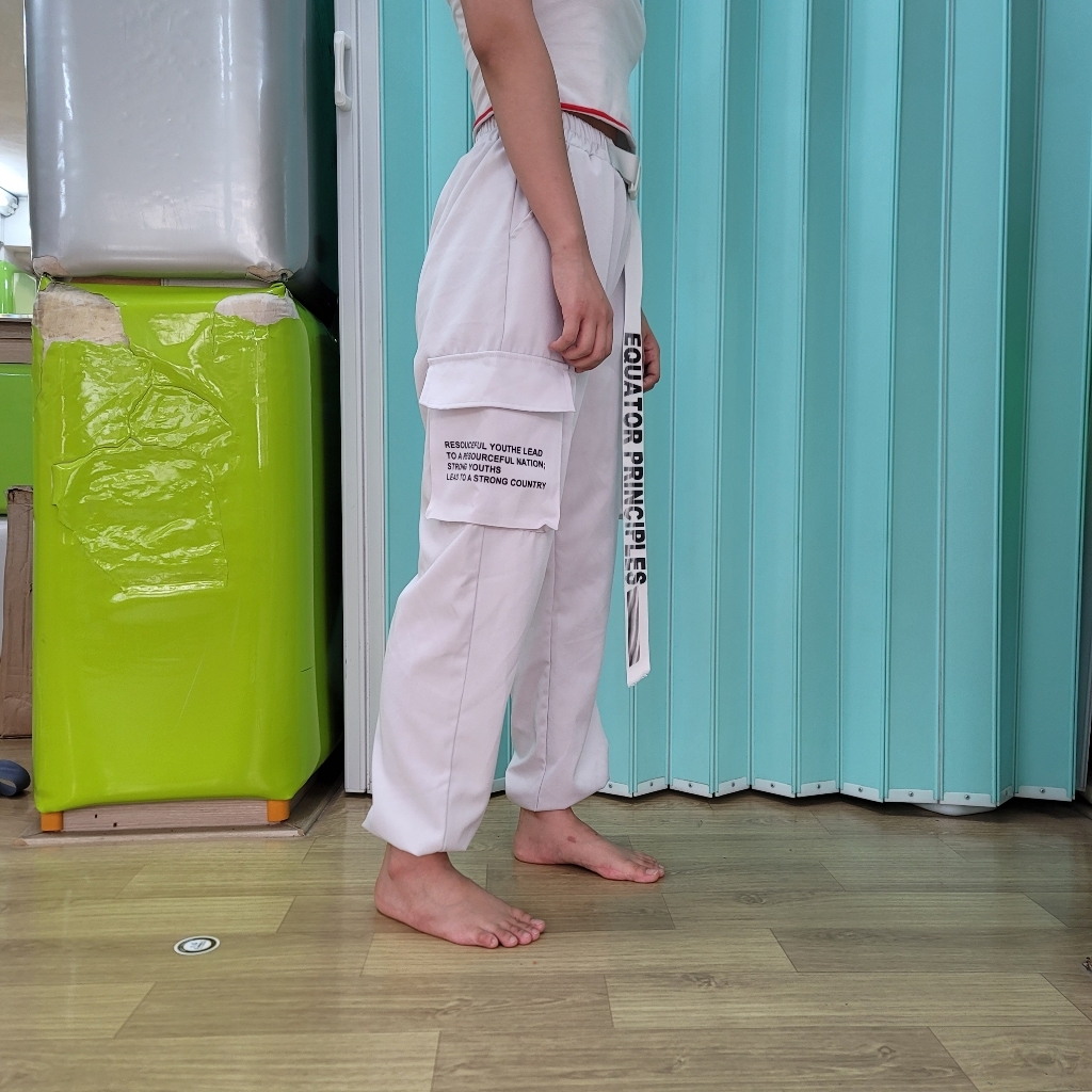 울트라패션 코닌 레터링 포켓 벨트 트레이닝 팬츠 리뷰후기
