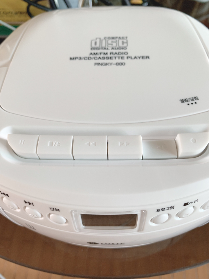 롯데 3 CD포터블카세트 핑키-880 카세트 3CD 라디오 어학용