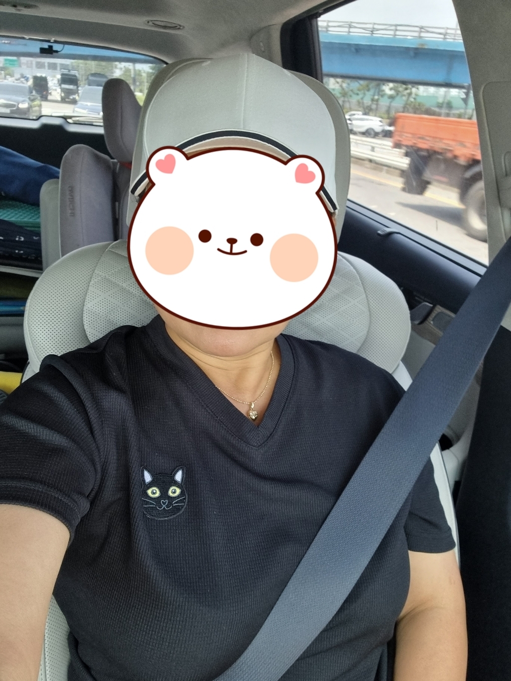멋지군 코오롱 쿨론 기능성 쿨 브이넥 시바견 여성 자수티 반팔 티셔츠