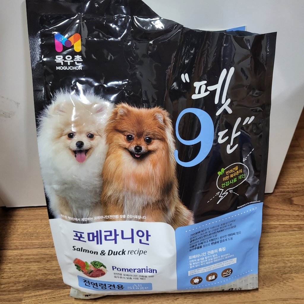 목우촌 전연령용 오리 펫9단 포메라이안 전용사료