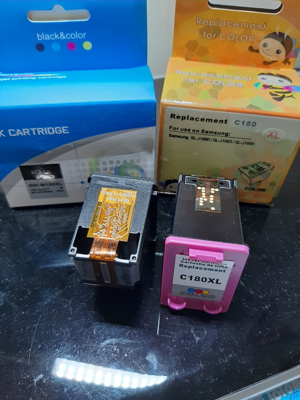 삼성 INK-180X/C180X 재생잉크 4배용량 S-J1660 J1663 J1665 J1770FW