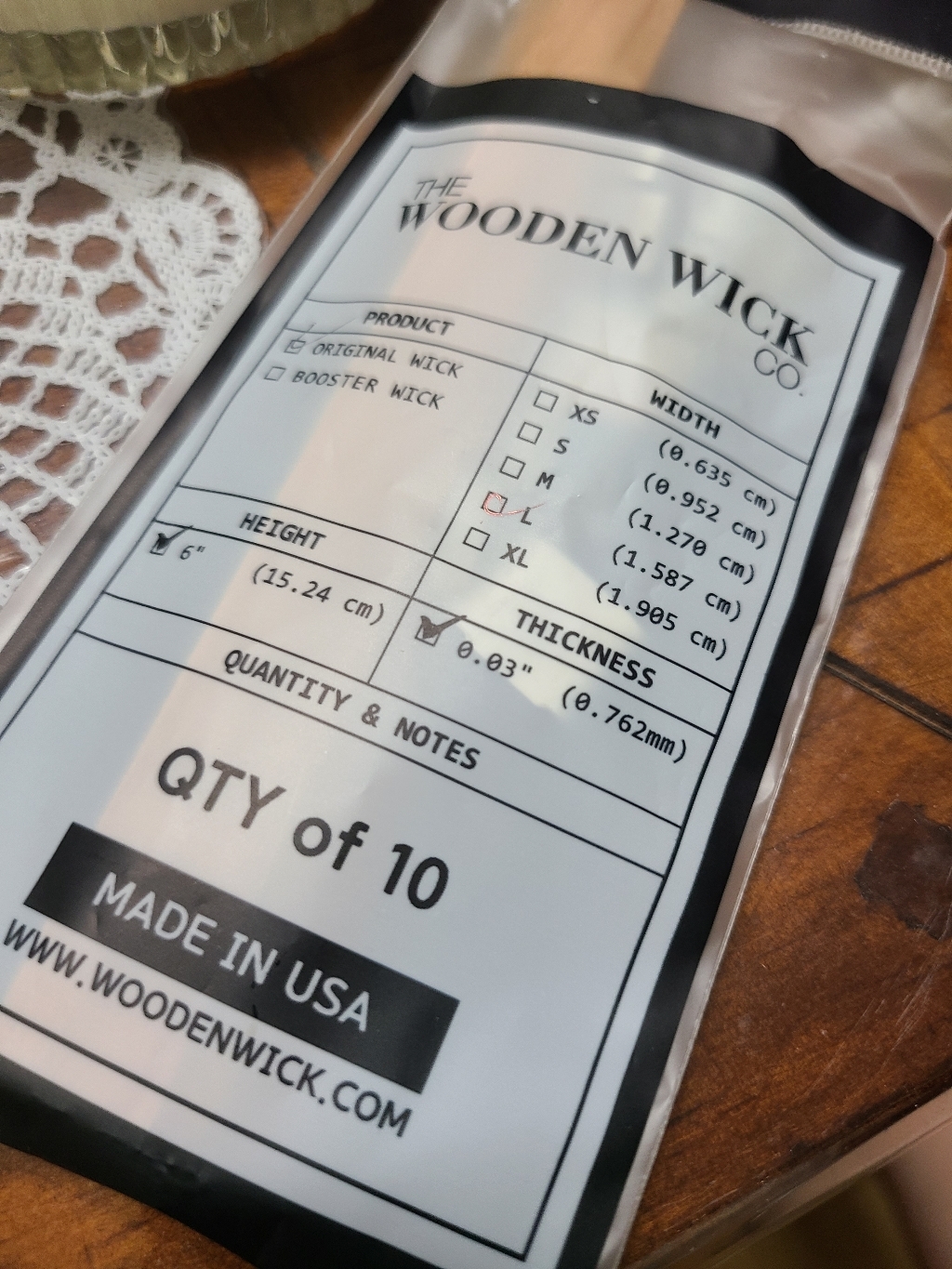 캔들바다 The Wooden wick Co 우든윅 캔들 나무 심지 - 오리지널 우든 윅 10개입