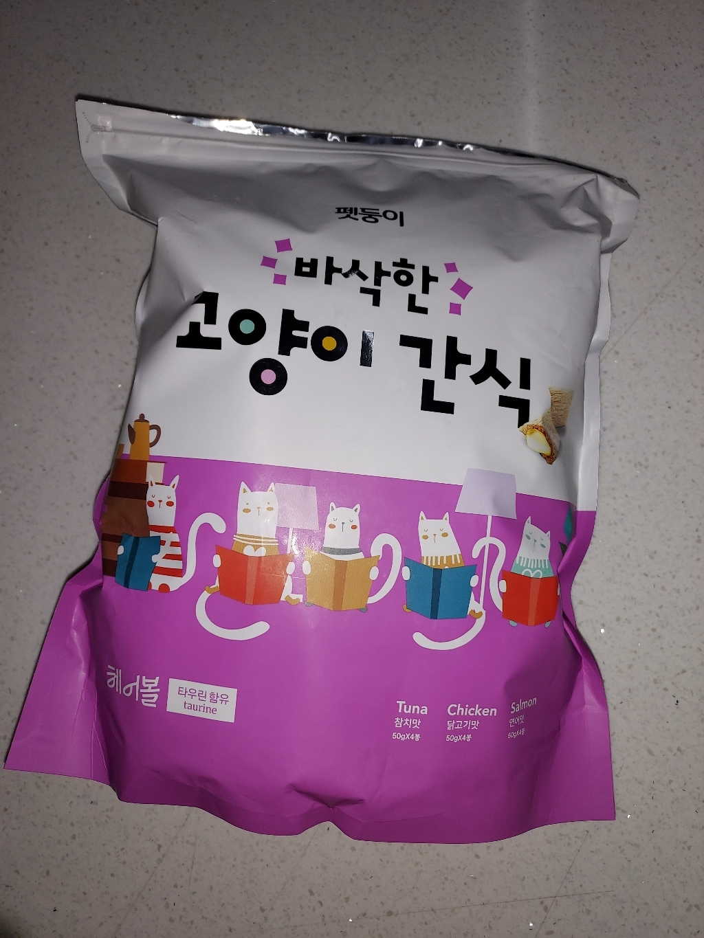 펫둥이 바삭한 고양이 간식 과자속츄르 3가지맛