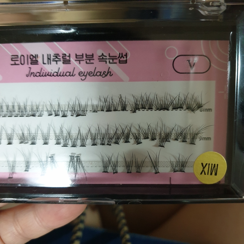 로이엘 내추럴 부분 속눈썹 V형 가닥 인조 셀프 속눈썹연장