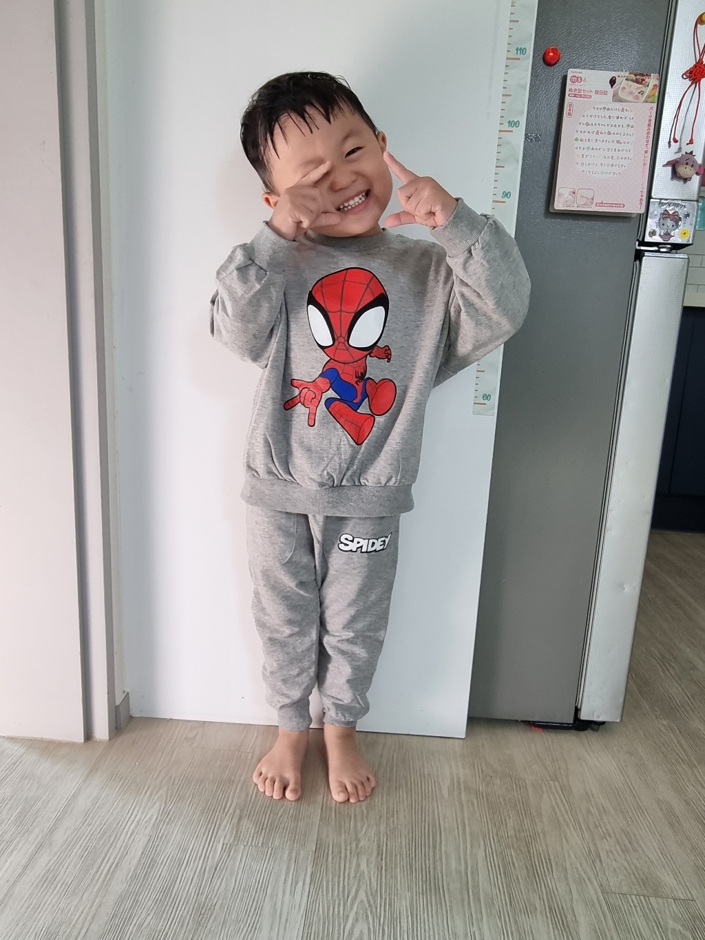 아동용 마블 디즈니 스파이더맨 원마일웨어 상하 바지세트