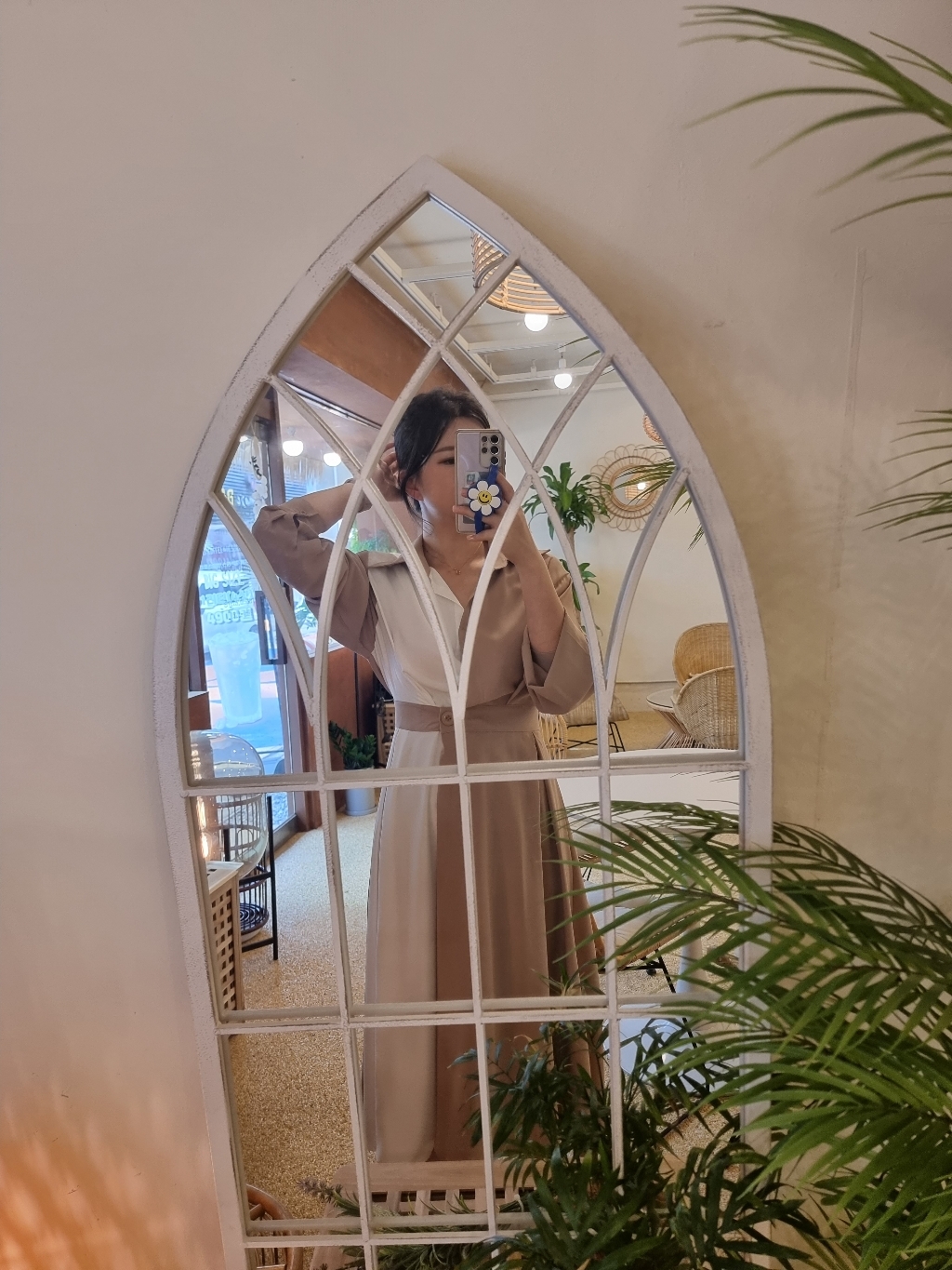 비비에모 투톤리아 롱 카라 긴팔 원피스 00321