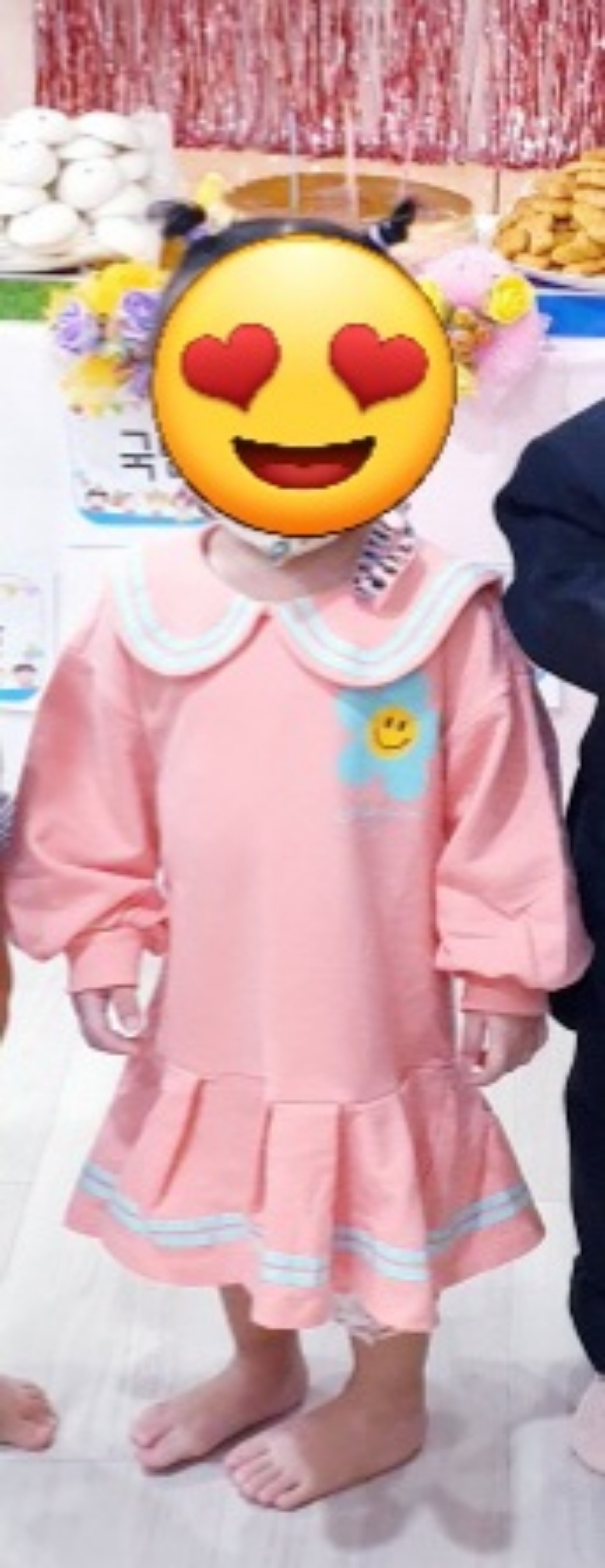 헤이미니 여아용 싱긋 플라워 세일러 원피스