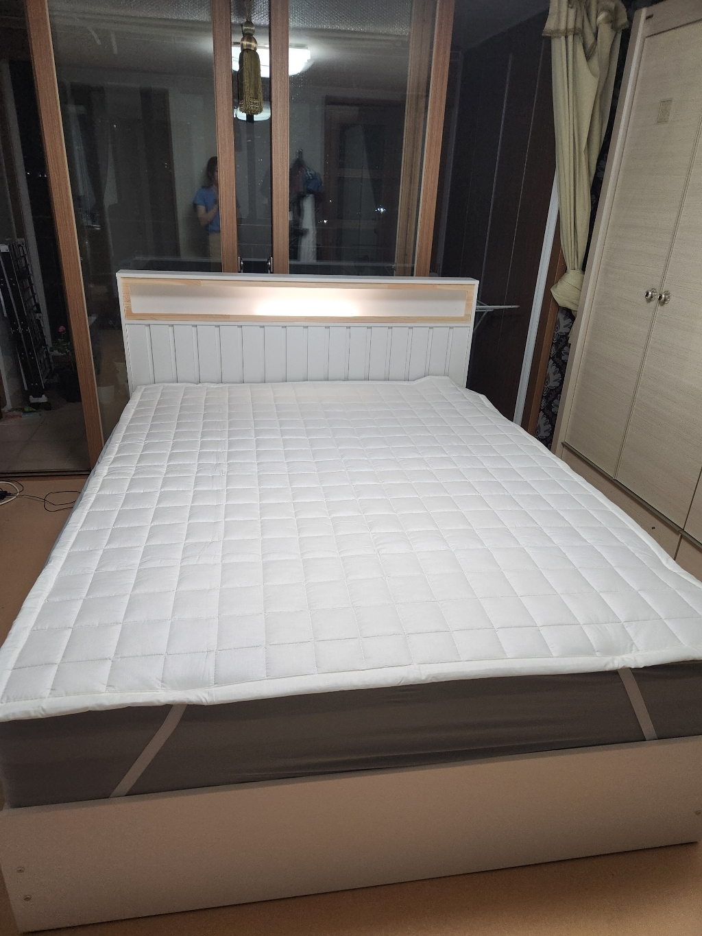 헬로베딩 광목 순면 고무밴딩 누빔 침대패드