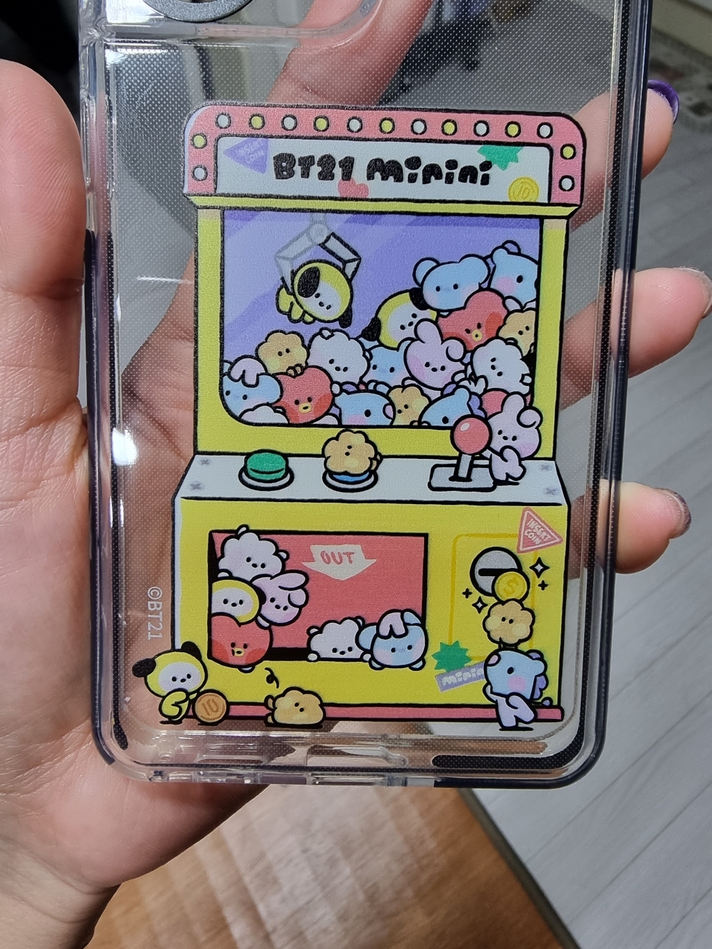 BT21 미니니 투명 라인 휴대폰 케이스