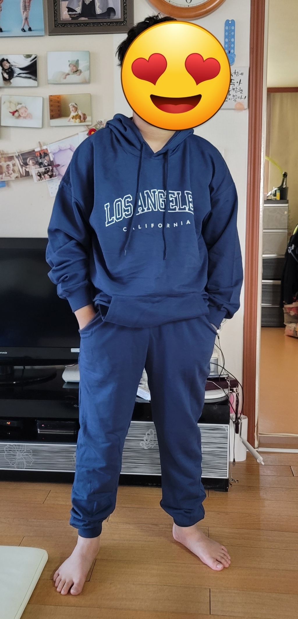 더데일리 아동용 로스앤젤레스 후드티 조거 바지