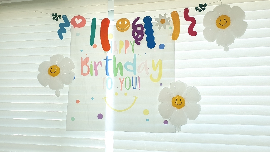 패브릭 데이지꽃 생일 가랜드 파티 배너 기념일 파티용품 해피벌스데이 폭죽 머리띠