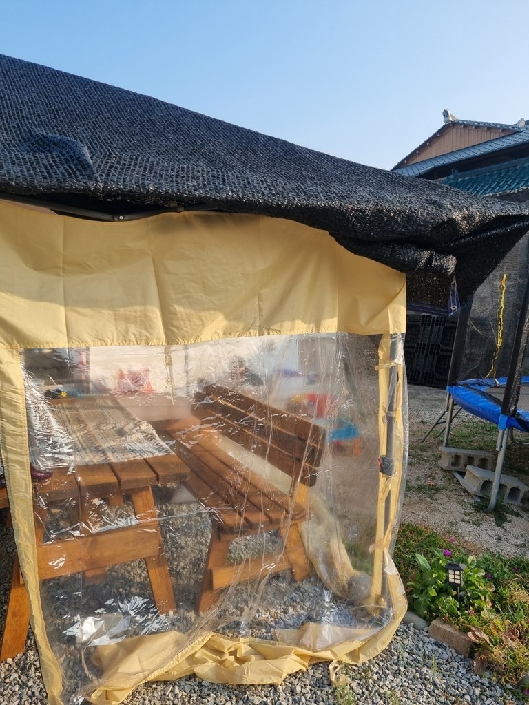 CozyYunbio DZB 캐노피 천막 벽면만 투명벽면 바람막이 천막가림막 포장마차 테라스 옥상 행사천막