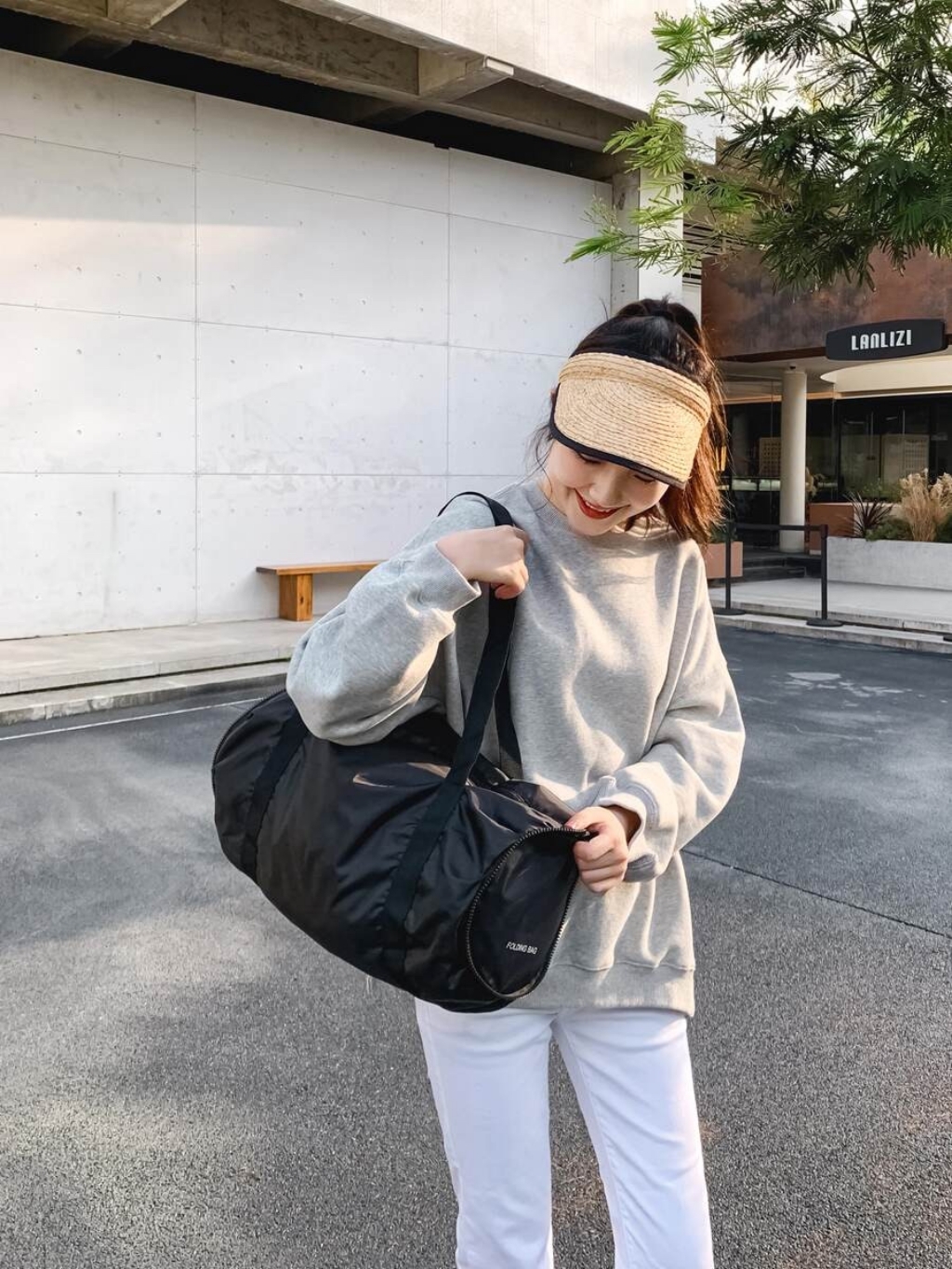 로드제 접이식 원형 데일리 폴더백