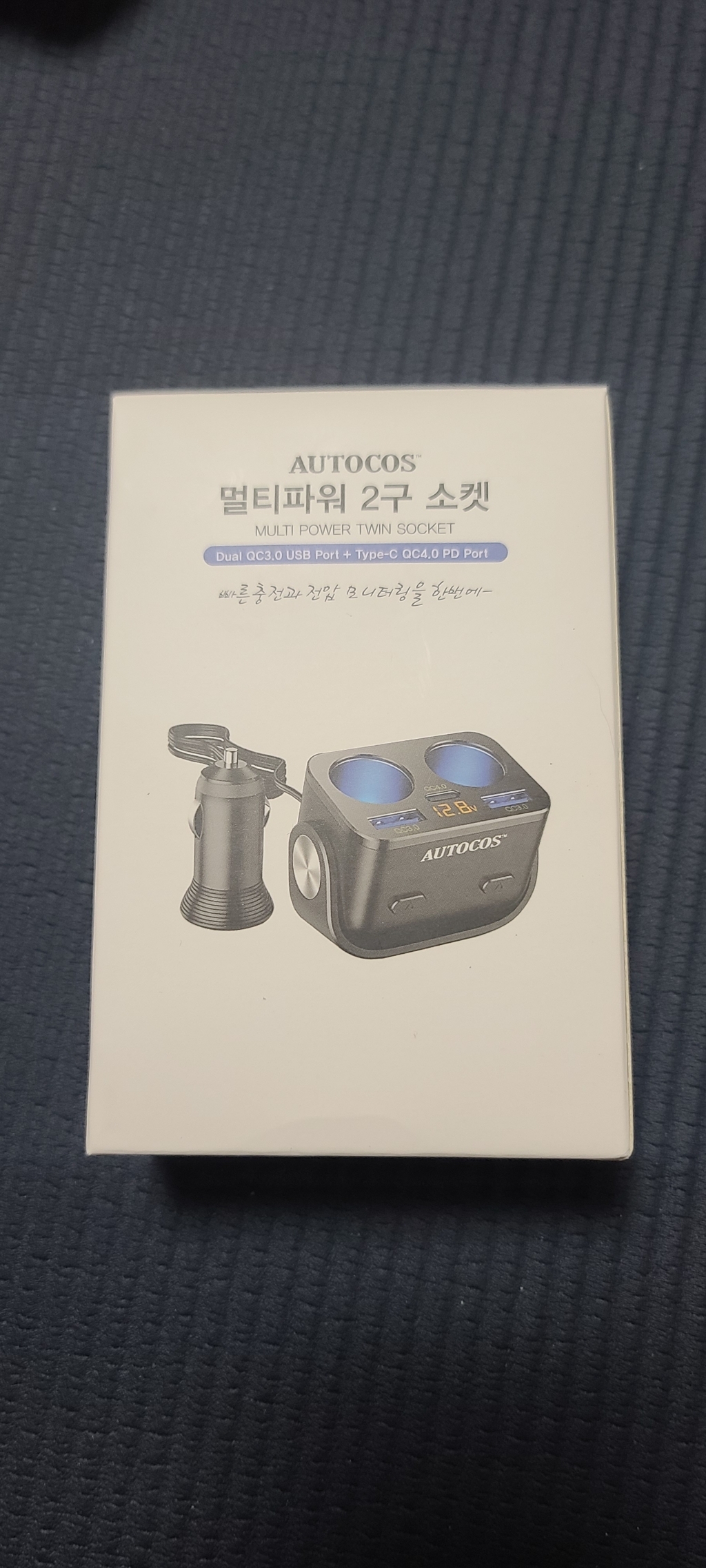 오토코스 터치온 듀얼 차량용 QC30 시거잭 USB 2구 멀티소켓 0-2 Y34QA