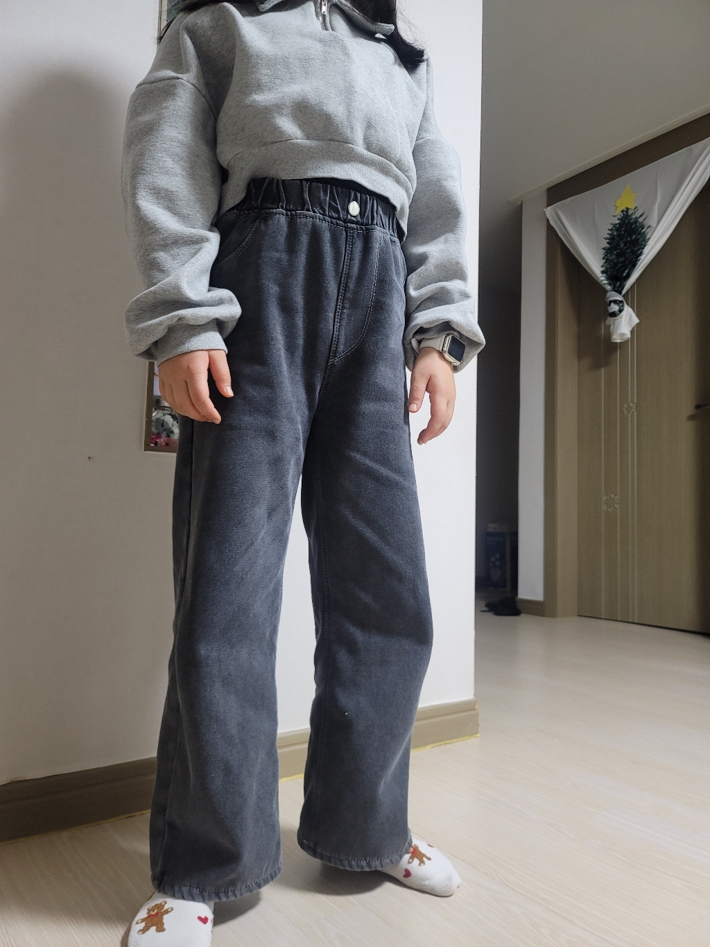 헬로가든 심플와이드 청바지