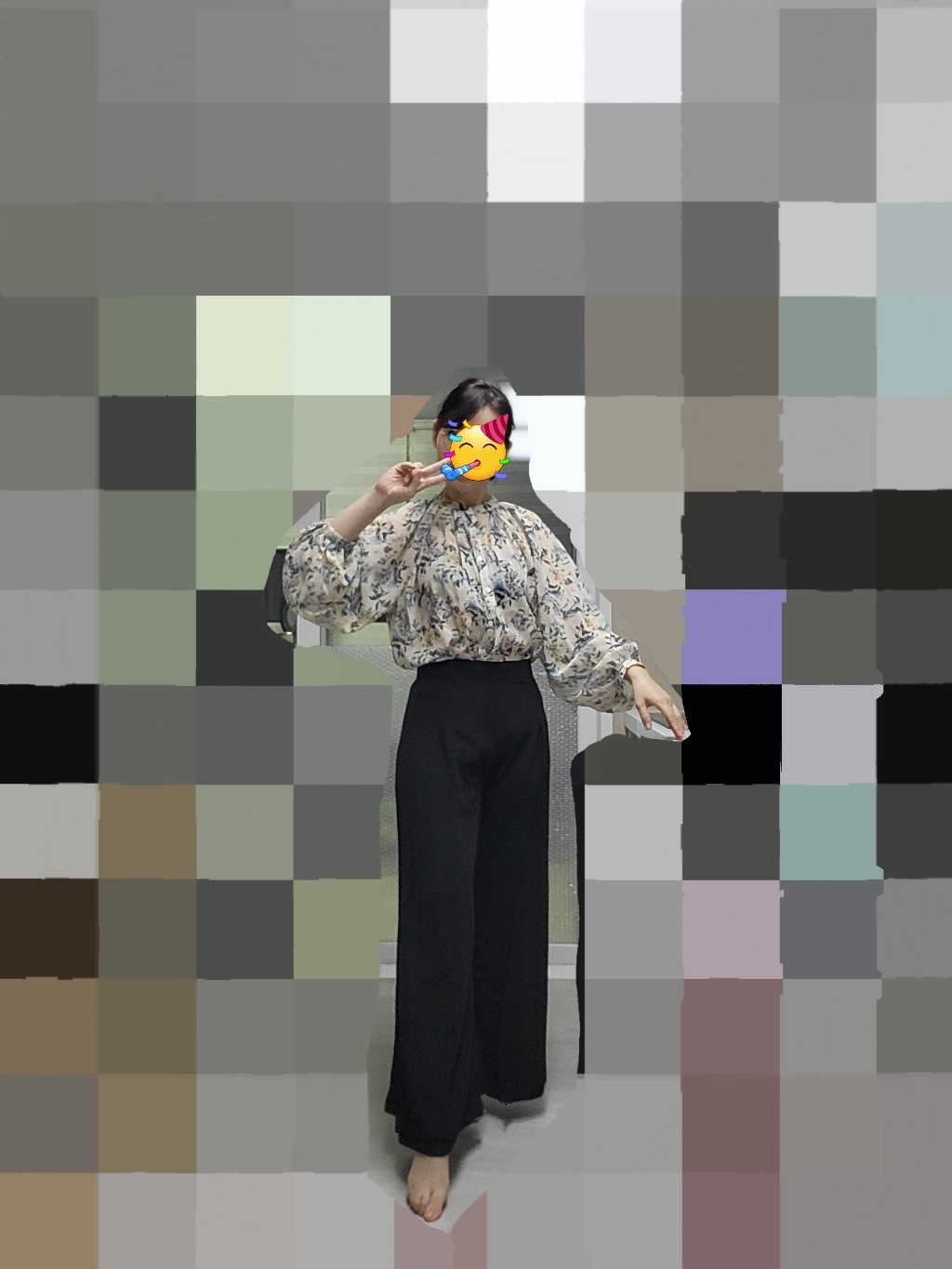 비비에모 여성용 프라엔 와이드 쉬폰 팬츠 00906