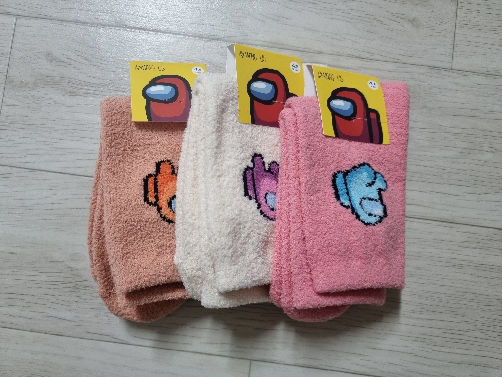 어몽어스 아동용 포근한 양말 3족 A