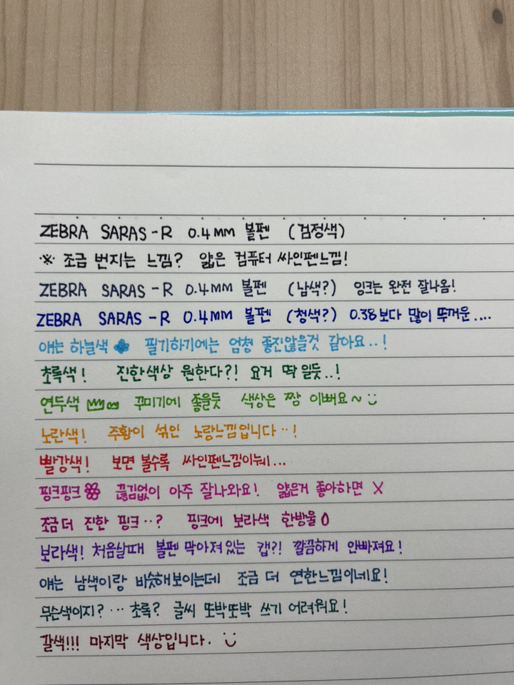 제브라 사라사R 볼펜 0 15종