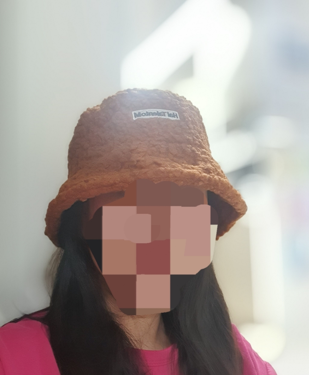 어리플 여성용 뽀글이 레터링 벙거지 모자