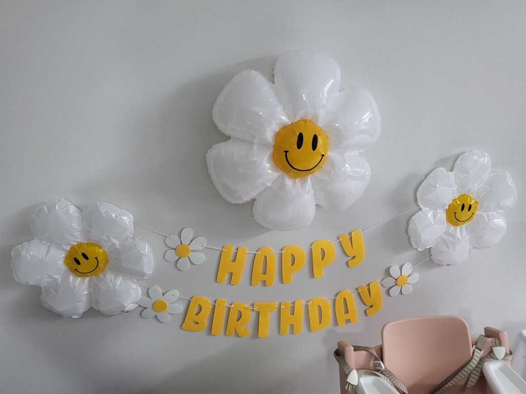 올리브파티 데이지 풍선 펠트 가랜드 모자 안경 생일파티 용품 홈파티