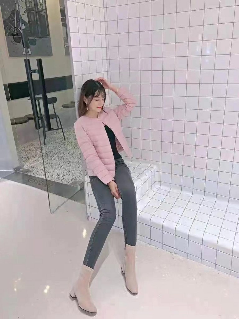 ooatti 여성용 슬림 오리털 레귤러 핏 경량 자켓