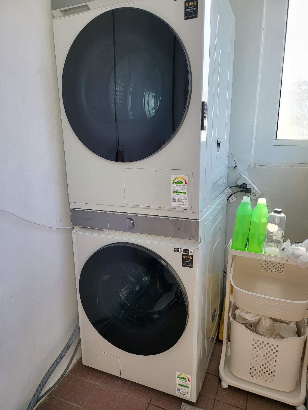 삼성전자 BESOKE 그랑데 AI 세탁기 직렬설치 패키지 WF24B8200KE 세탁기 건조기 방문설치 리뷰 후기