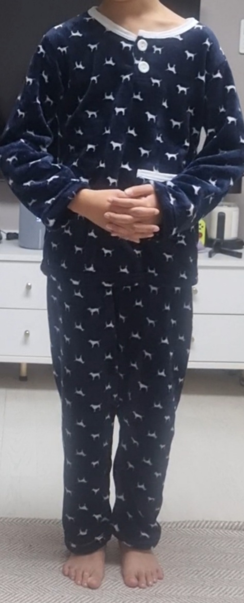 이라인 남아용 꼬마강아지 수면 잠옷